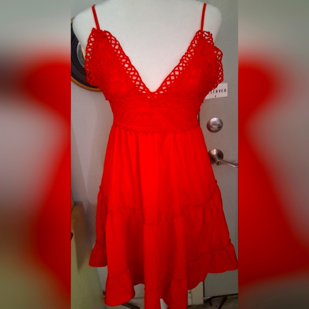SEXY BEACH COVER UP DRESS  Lace Trim 15$